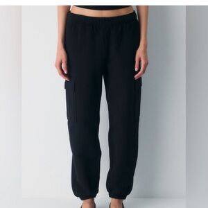 TNA Black Cargo Joggers with Elastic Waist